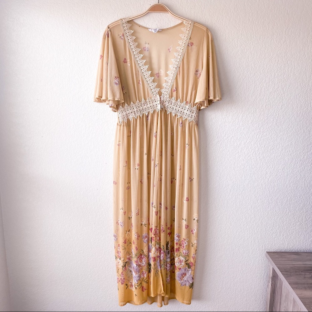 L.I.F.E Yellow Floral Kimono - Picture 7 of 12